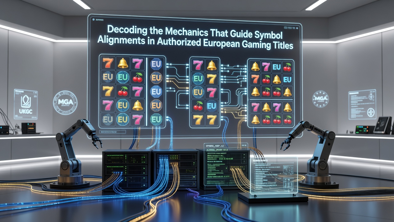 Darstellung von Symbolausrichtungen auf Slot-Reels in lizenzierten europäischen Spielen