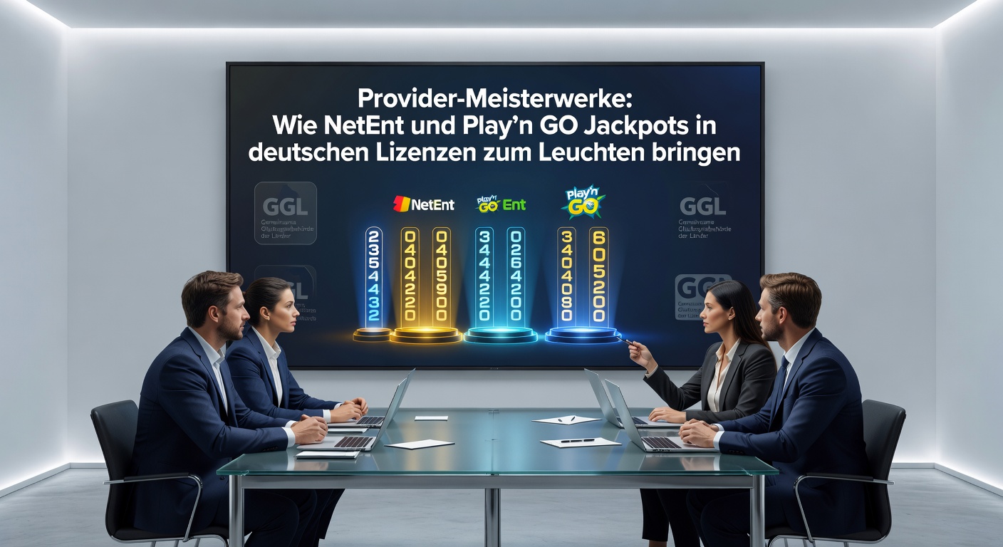 Progressive Jackpot-Leiter mit NetEnt- und Play'n GO-Symbolen vor deutschem Casino-Hintergrund